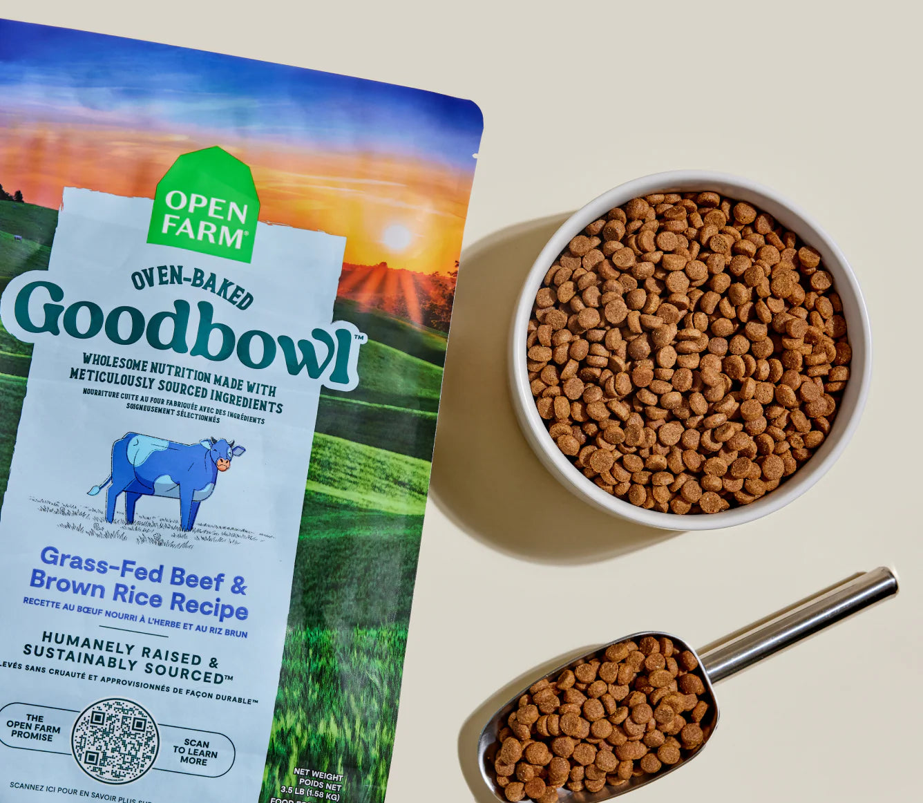 Open Farm GoodBowl Grass-Fed Beef and Brown Rice Dry Dog Food 22 lb