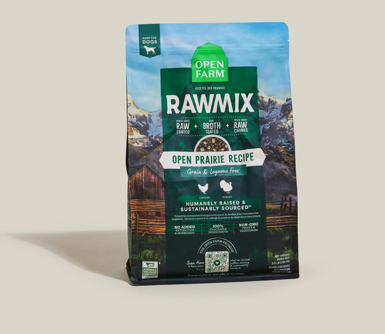 Open Farm Grain-Free RawMix Open Prairie Recipe Dog Food 3.5 LB