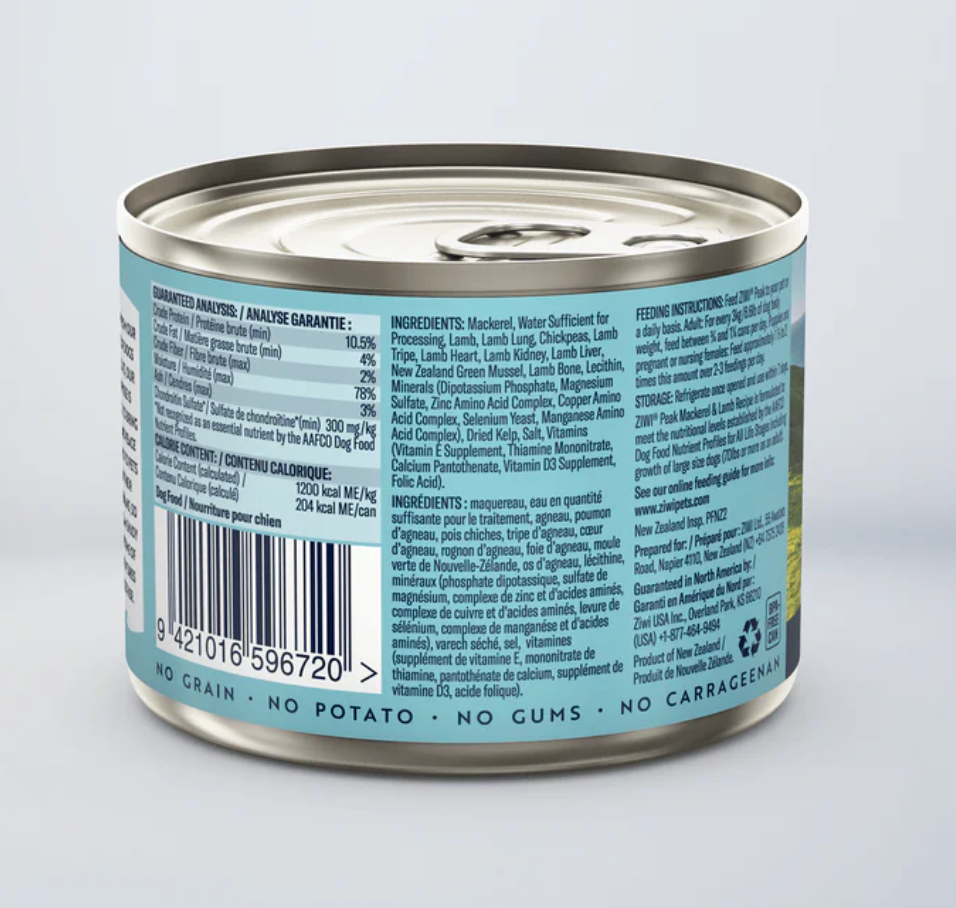 Ziwi Mackerel & Lamb Recipe - Wet Dog Food 6oz