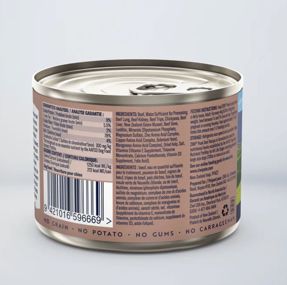 Ziwi Beef Recipe - Wet Dog Food 6oz