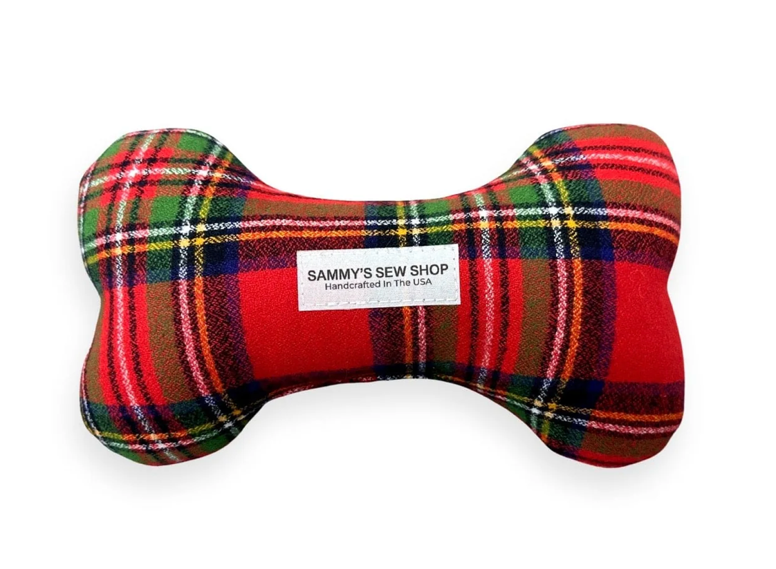 Cuddl Squeaky Stuffed Dog Bone