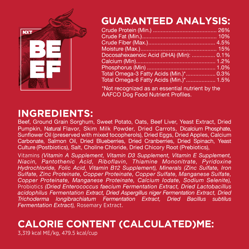 All-Natural Cold-Pressed Beef Dog Food: 2 lb