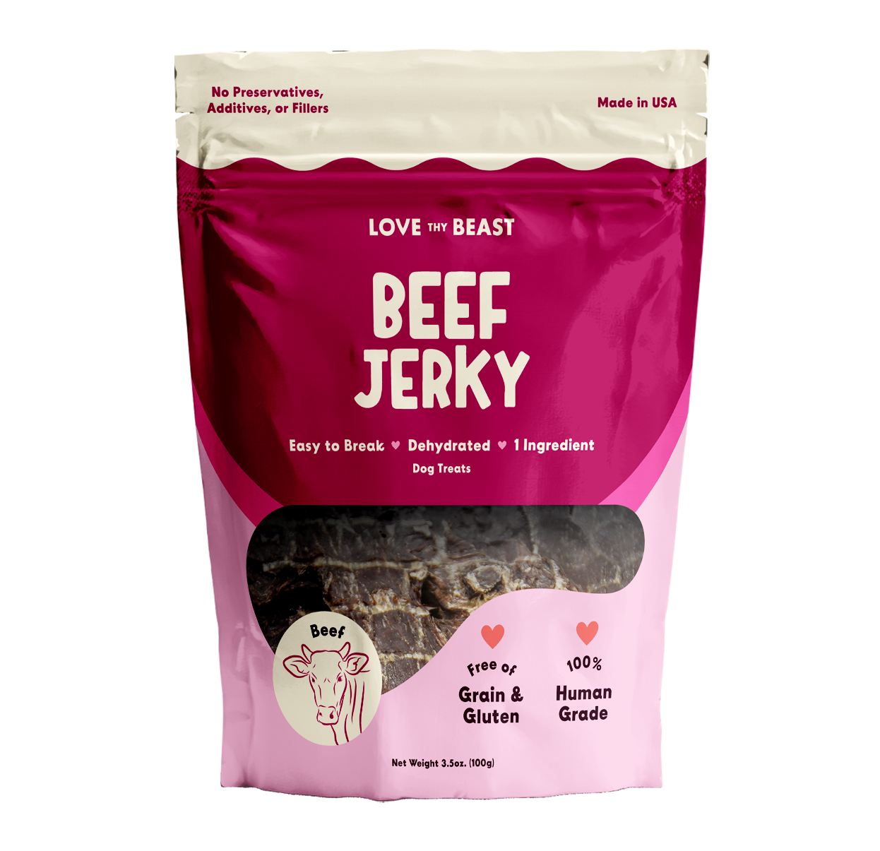 Beef Jerky Dog Treats, 3.5-oz bag