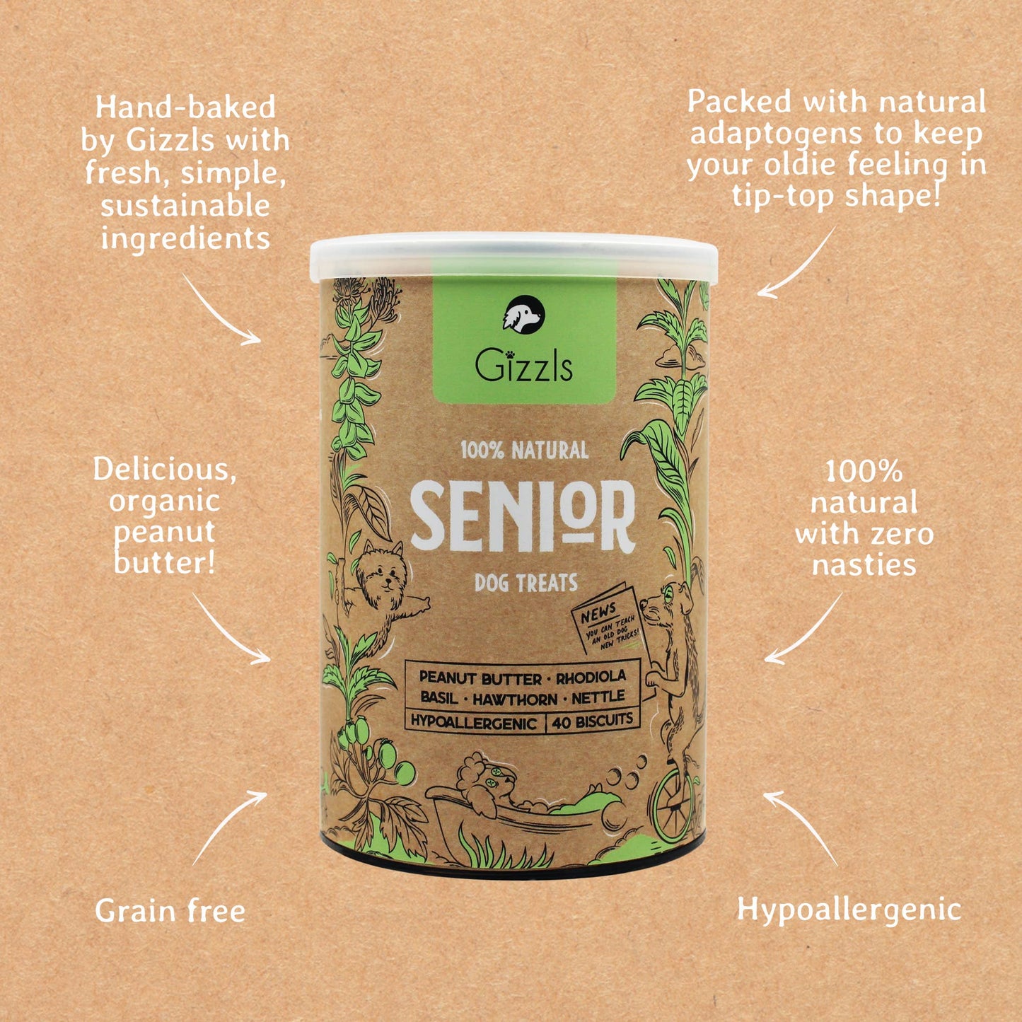 100% Natural Dog Treats for Seniors