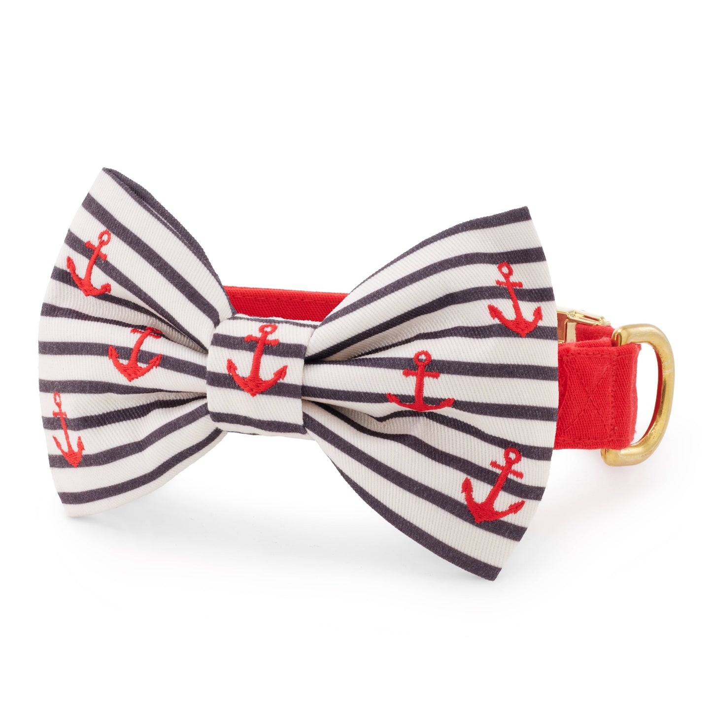 Anchor Embroidered Dog Bow Tie