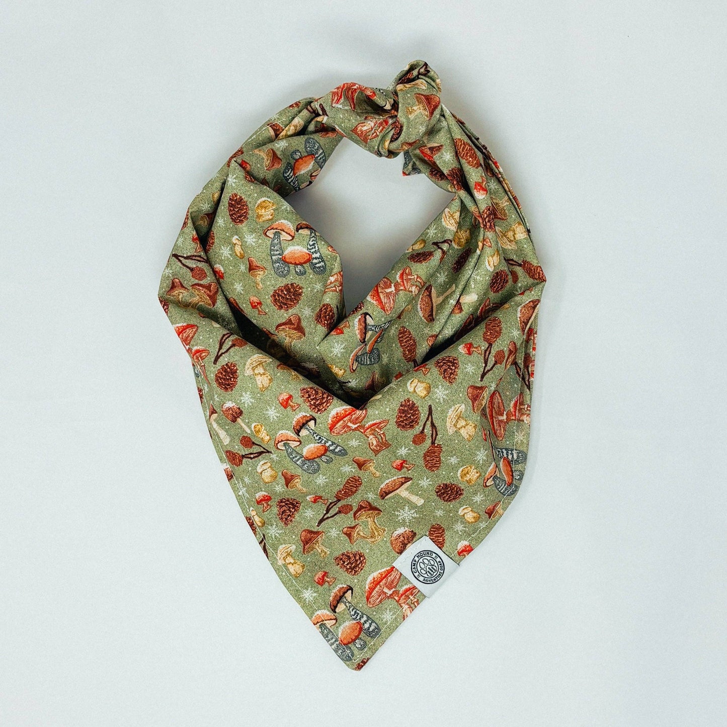 Juniper Dog Bandana | Winter Mushroom Pinecone Pet Accessory