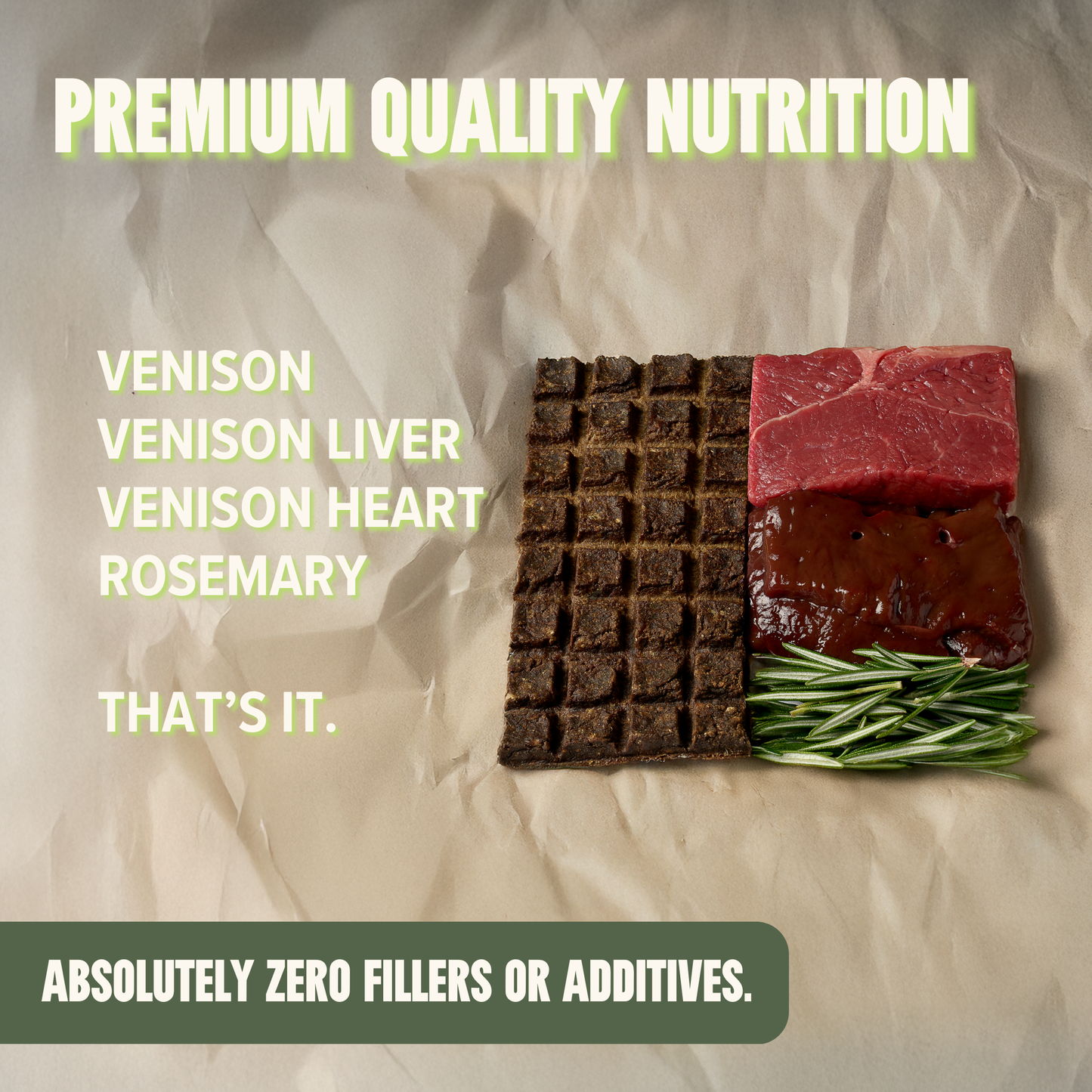 Venison Treat & Snack Bar for Active Dog - Energy & Recovery