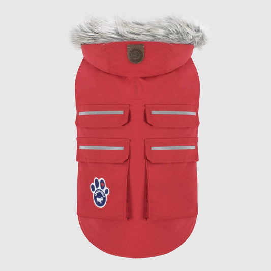 Everest Explorer Jacket- Dog Coat: Red Reflective