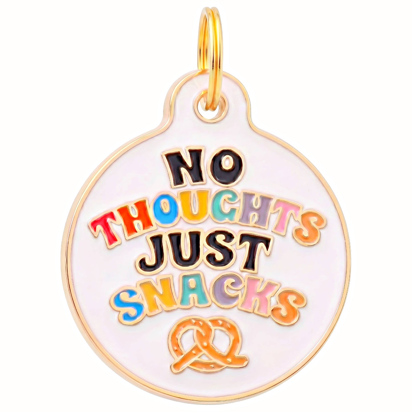 Dog Collar Charm or Pet ID Tag - No Thoughts Just Snacks: Small / Digital ID