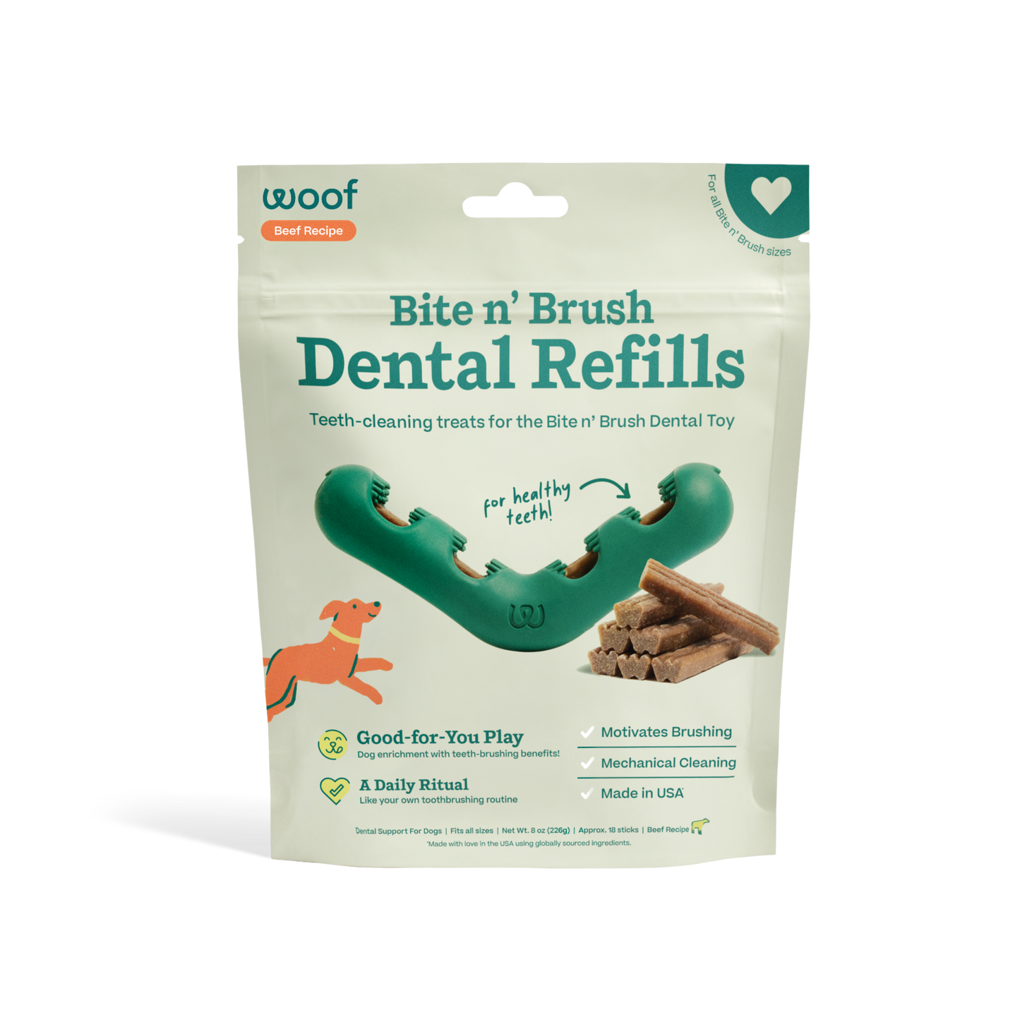 Bite N' Brush Dental Refills Beef