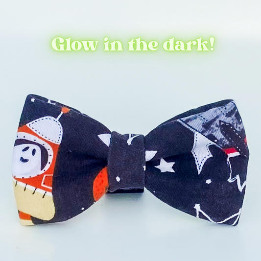 Doggish Spooks in Space Glow-in-the-Dark Halloween Dog Bow