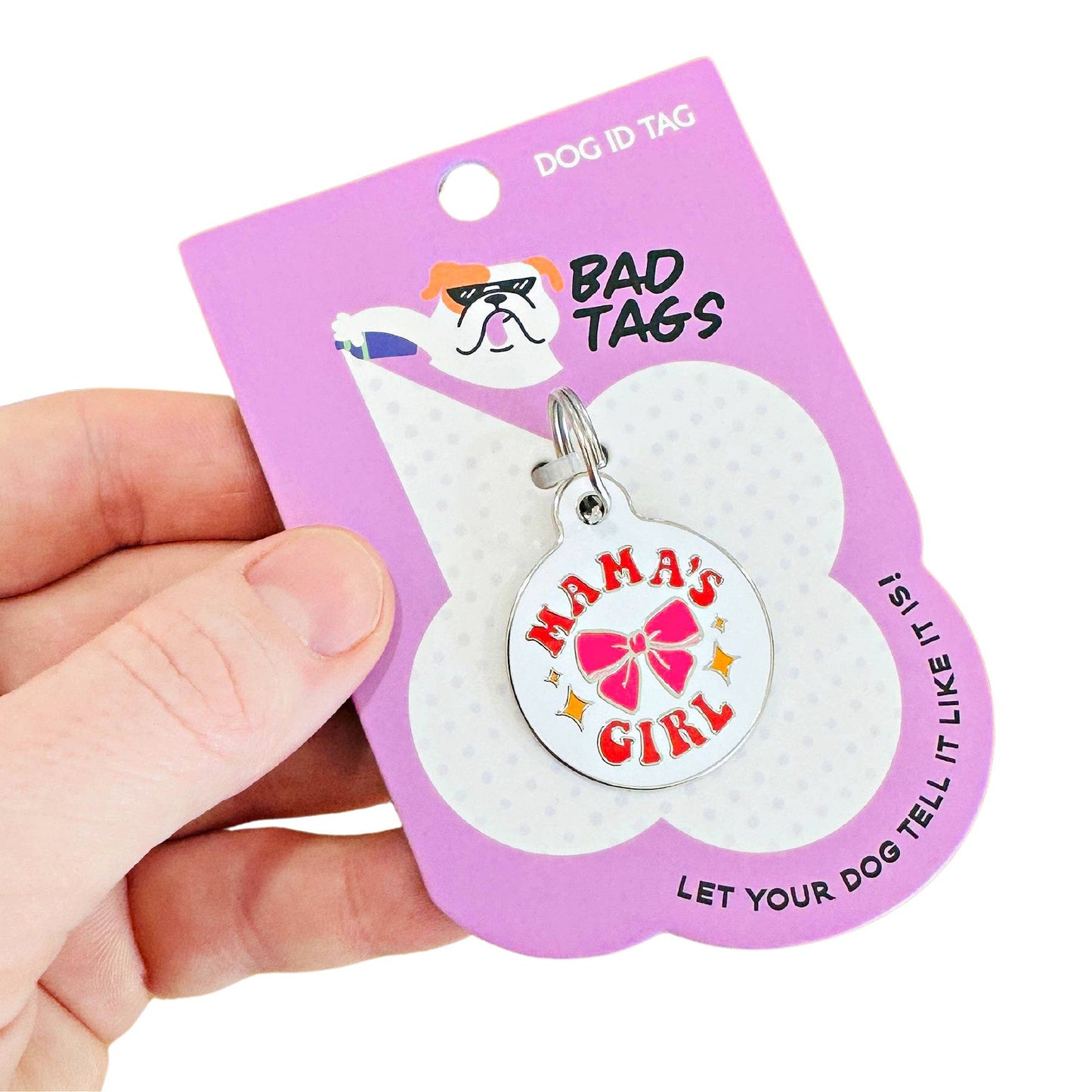 Dog Collar ID Tag w/ Personalized QR Code - Mama's Girl
