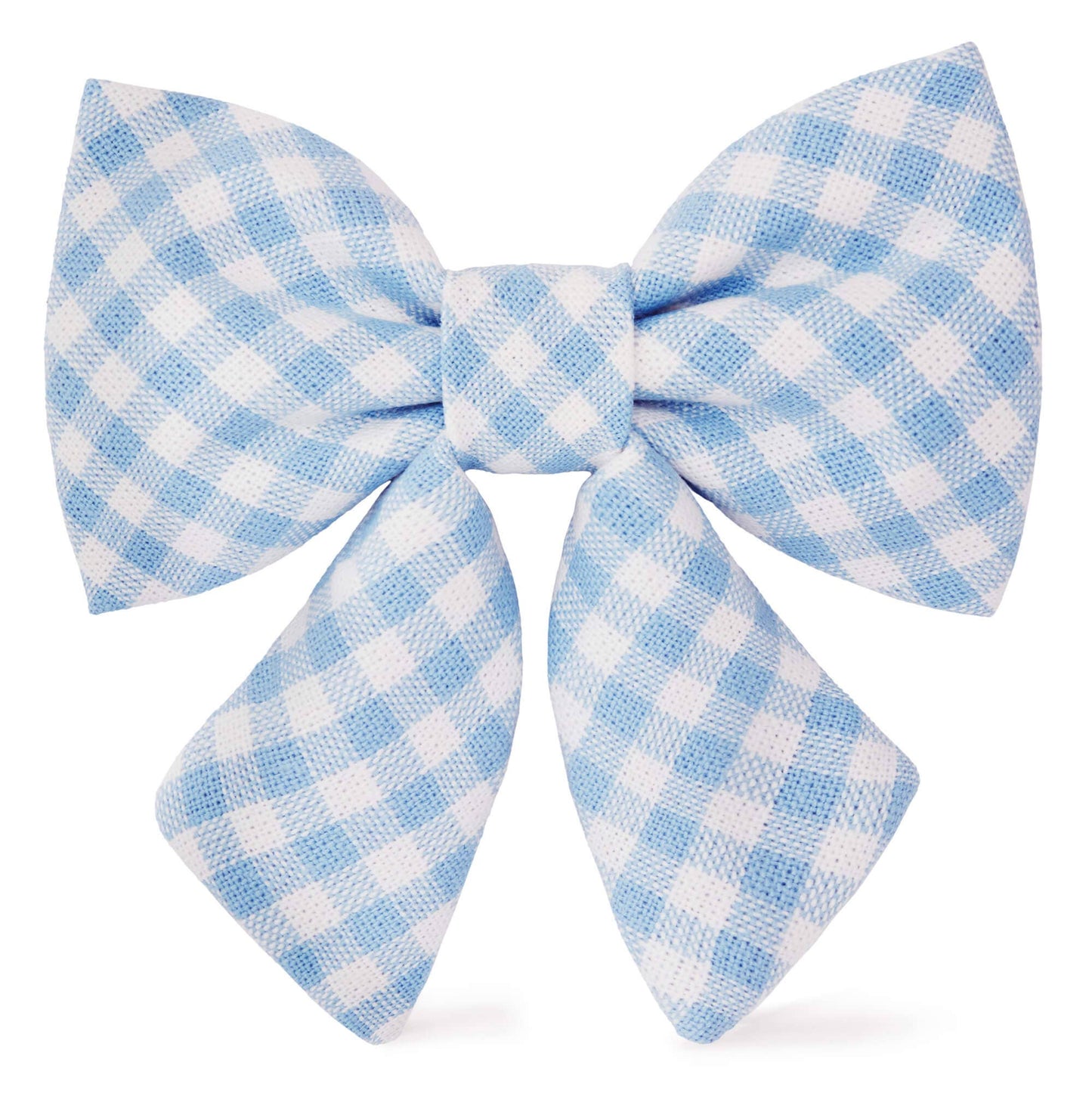 Sky Blue Gingham Dog Bow