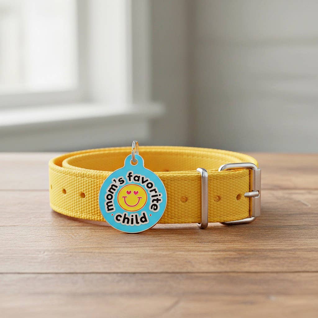 Dog ID Tag with Personalized QR Code - Mom's Favorite Child