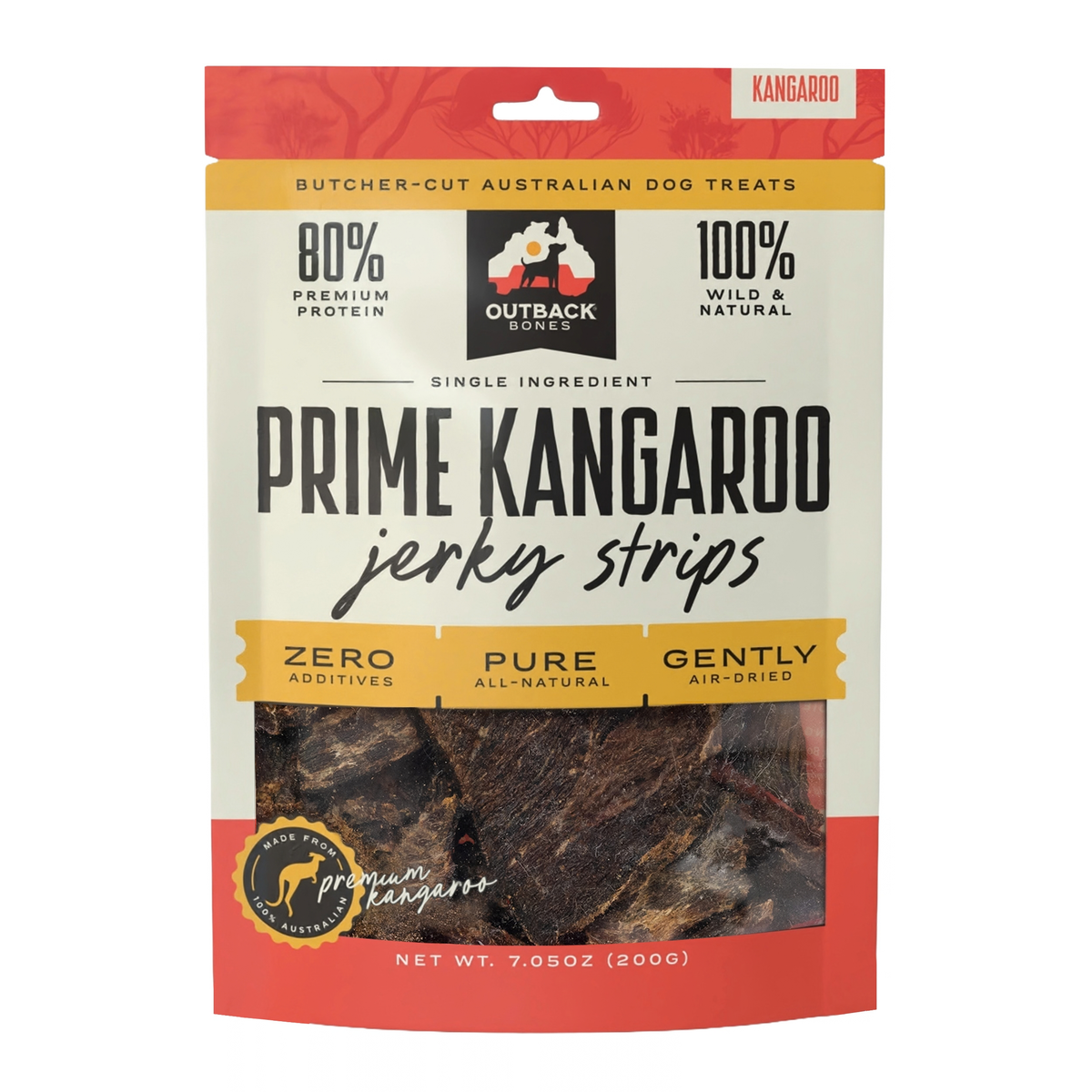 Kangaroo Jerky Strips – Single Ingredient, 7 oz
