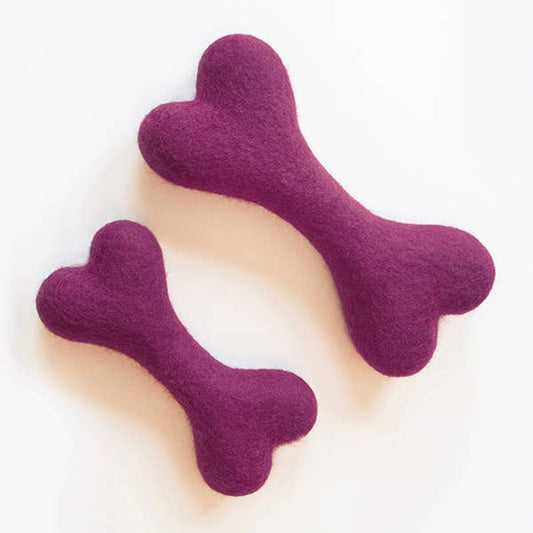 MB WOOLBONE Wool Dog Toy: Mulberry / L