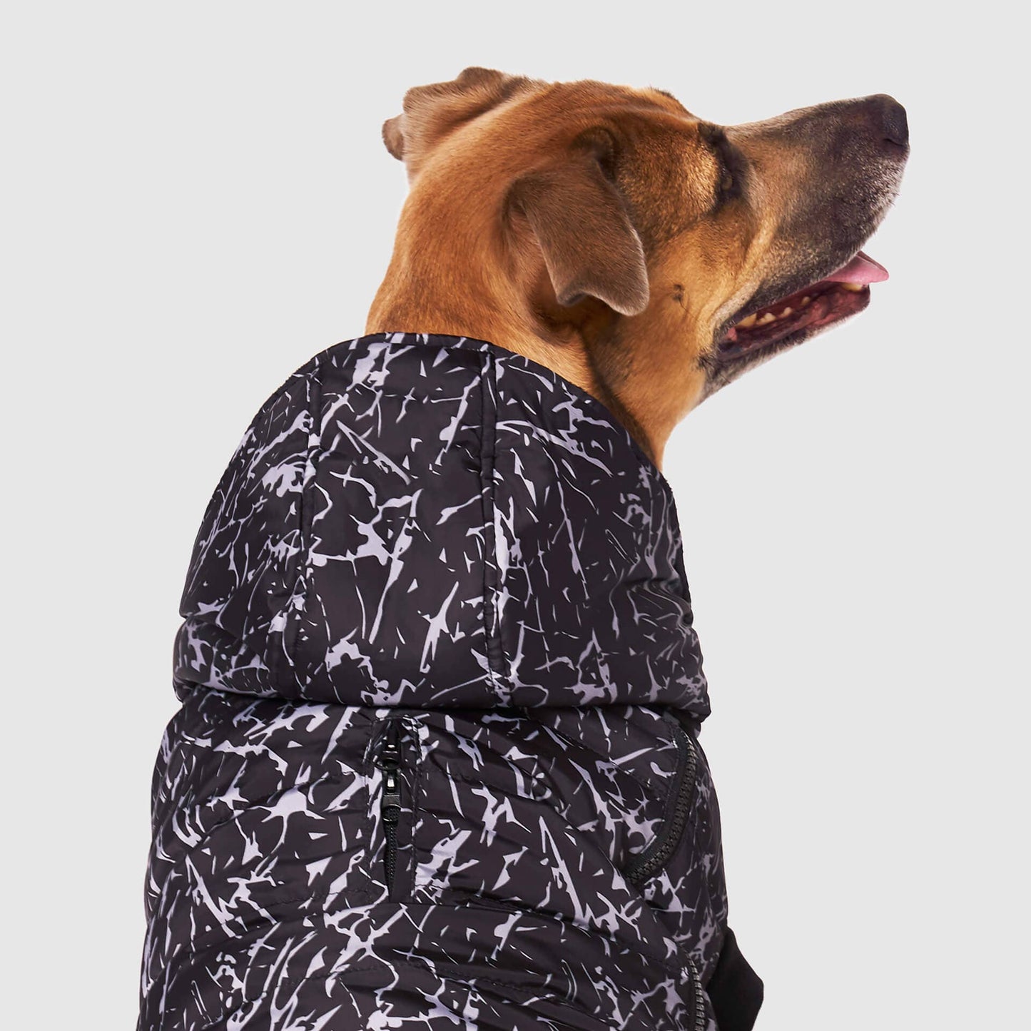 Prism Puffer- Dog Coat: Pink Houndstooth / 24