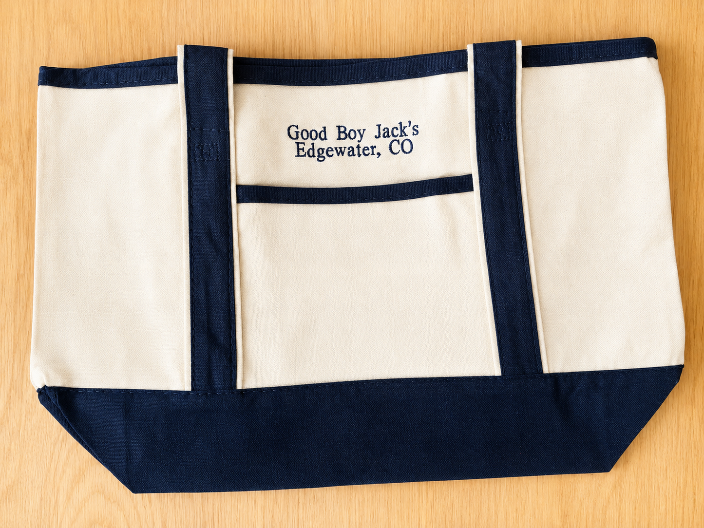 Good Boy Jack's Embroidered Tote Bags Navy