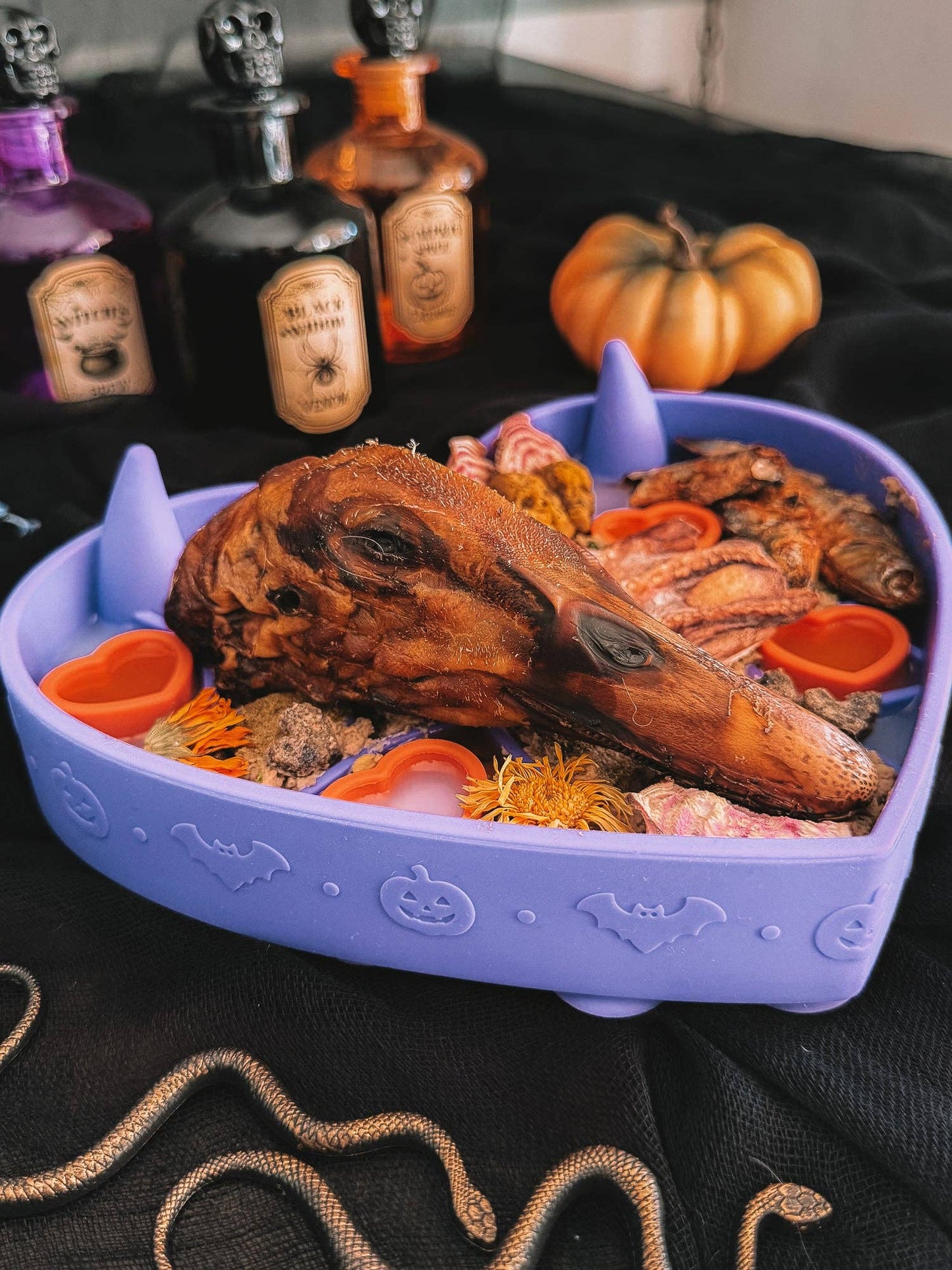 Heart-O-Ween Grub Mat: Witching Hour (Purple + Orange)