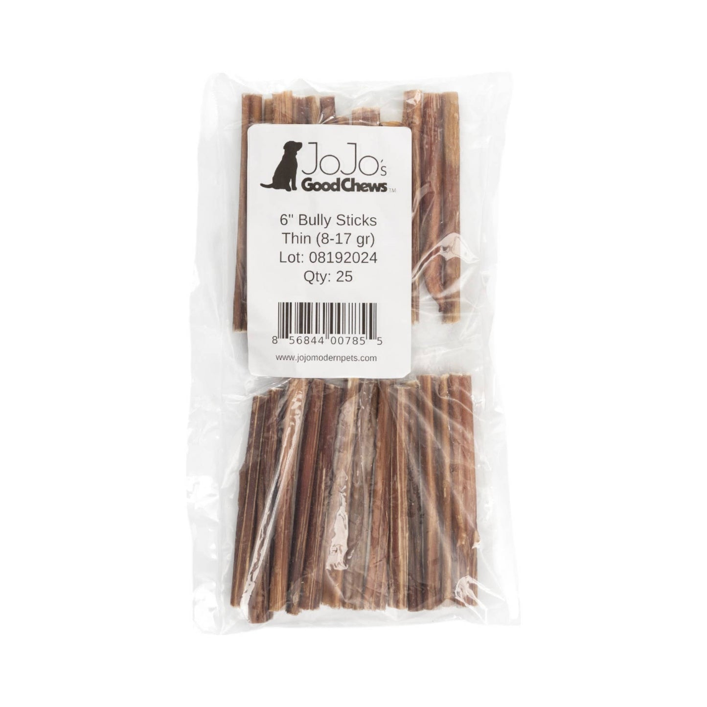 Natural Beef Bully Stick Dog Treats - 6" Thin