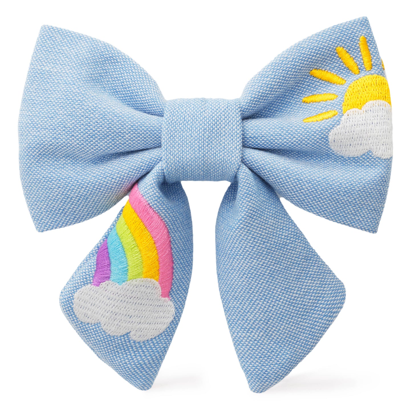 Sunshine and Rainbows Embroidered Bow