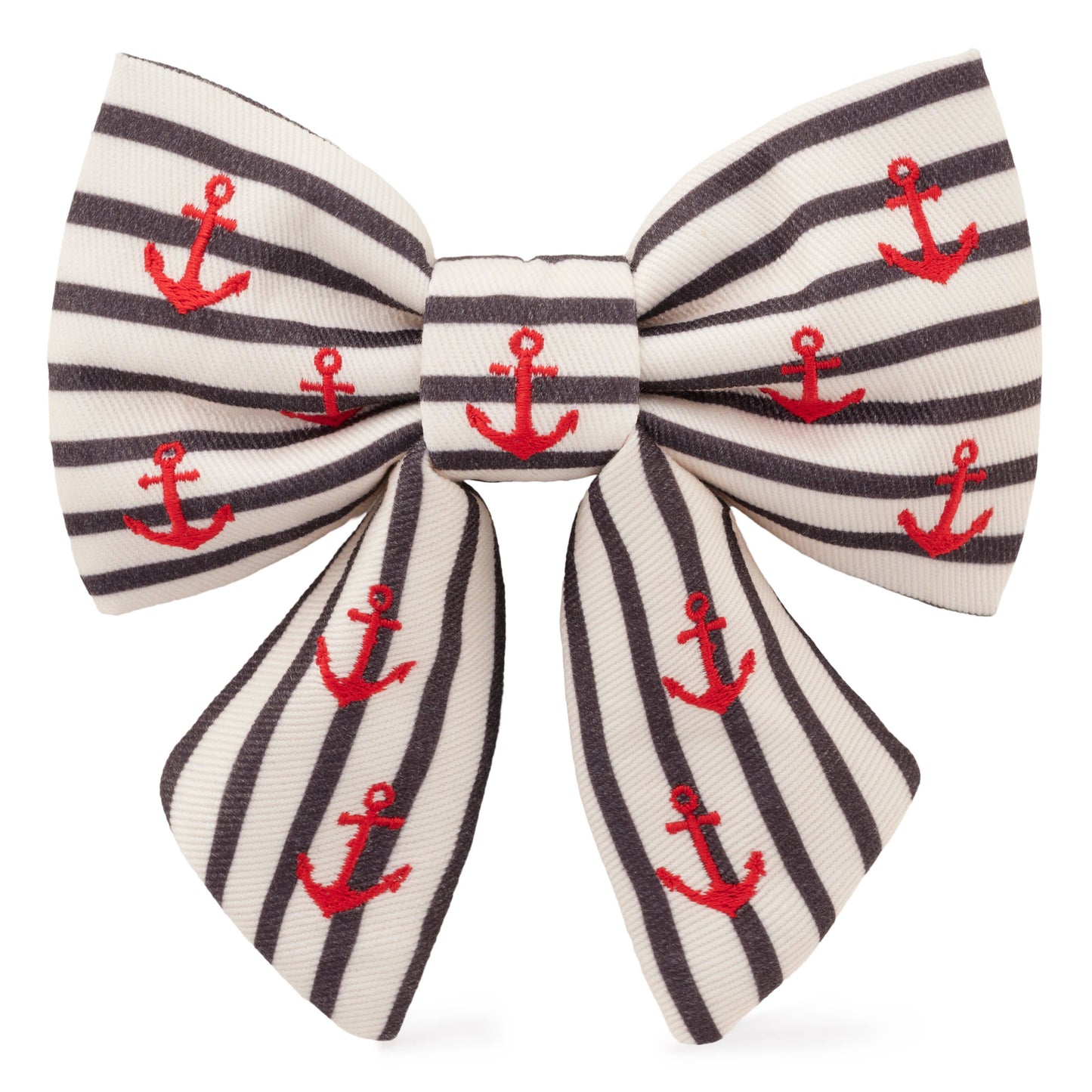 Anchor Embroidered Lady Dog Bow