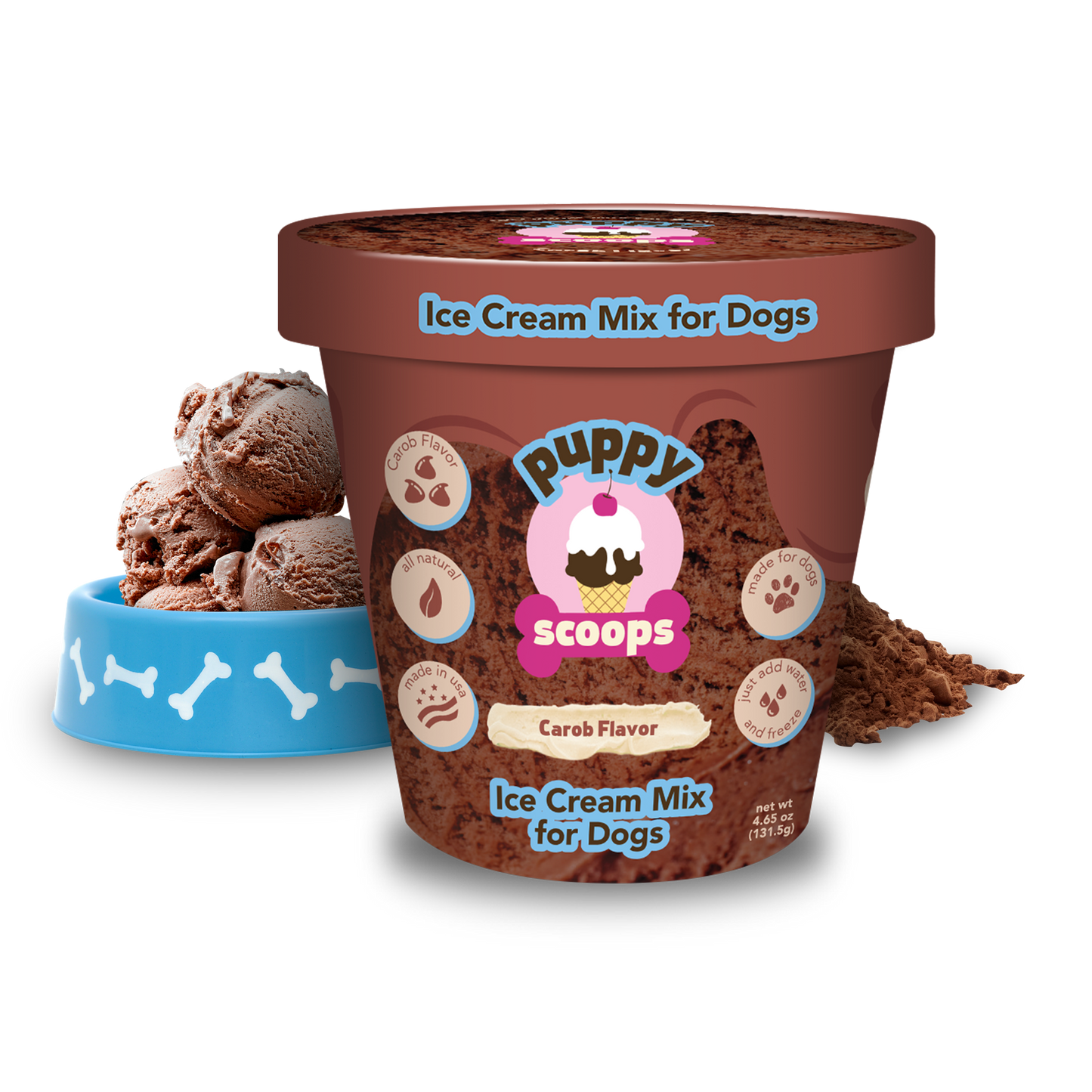 Puppy Scoops Ice Cream Mix for Dogs: Carob / 4.65 oz