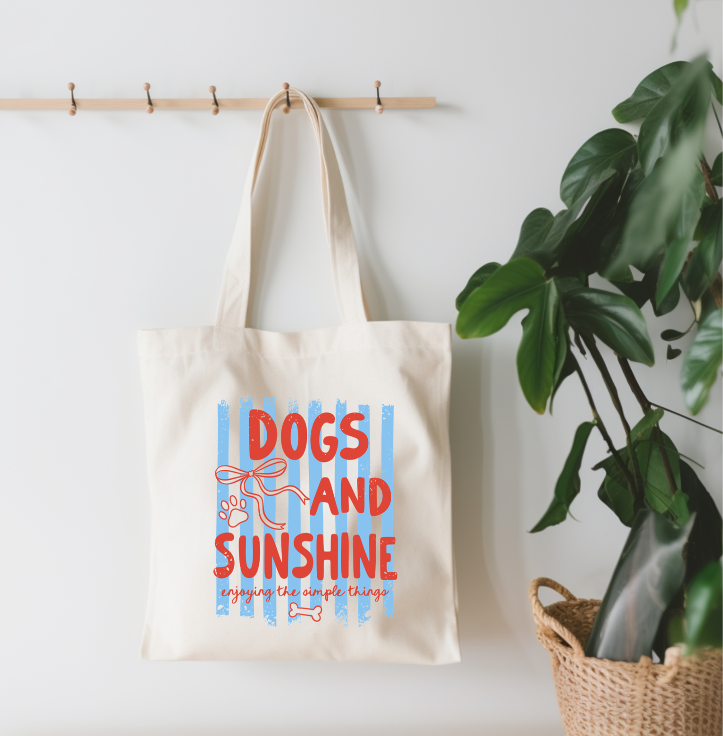 Dogs And Sunshine Canvas Tote Bag