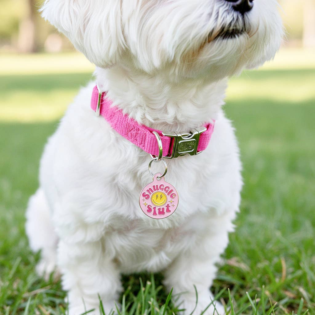 Dog ID Tag with Personalized QR Code - Snuggle Slut