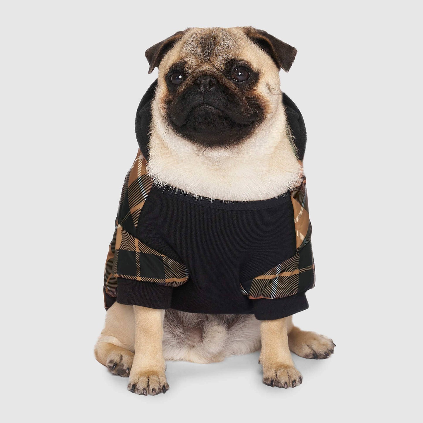 Prism Puffer- Dog Coat: Pink Houndstooth / 24