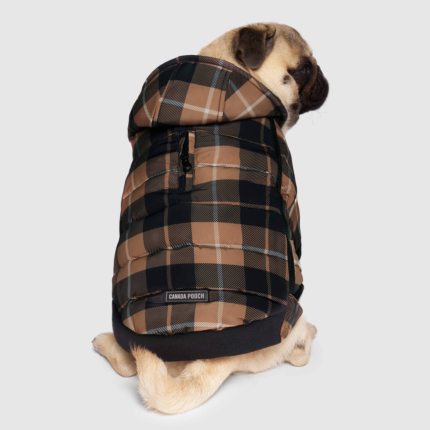 Prism Puffer- Dog Coat: Pink Houndstooth / 24