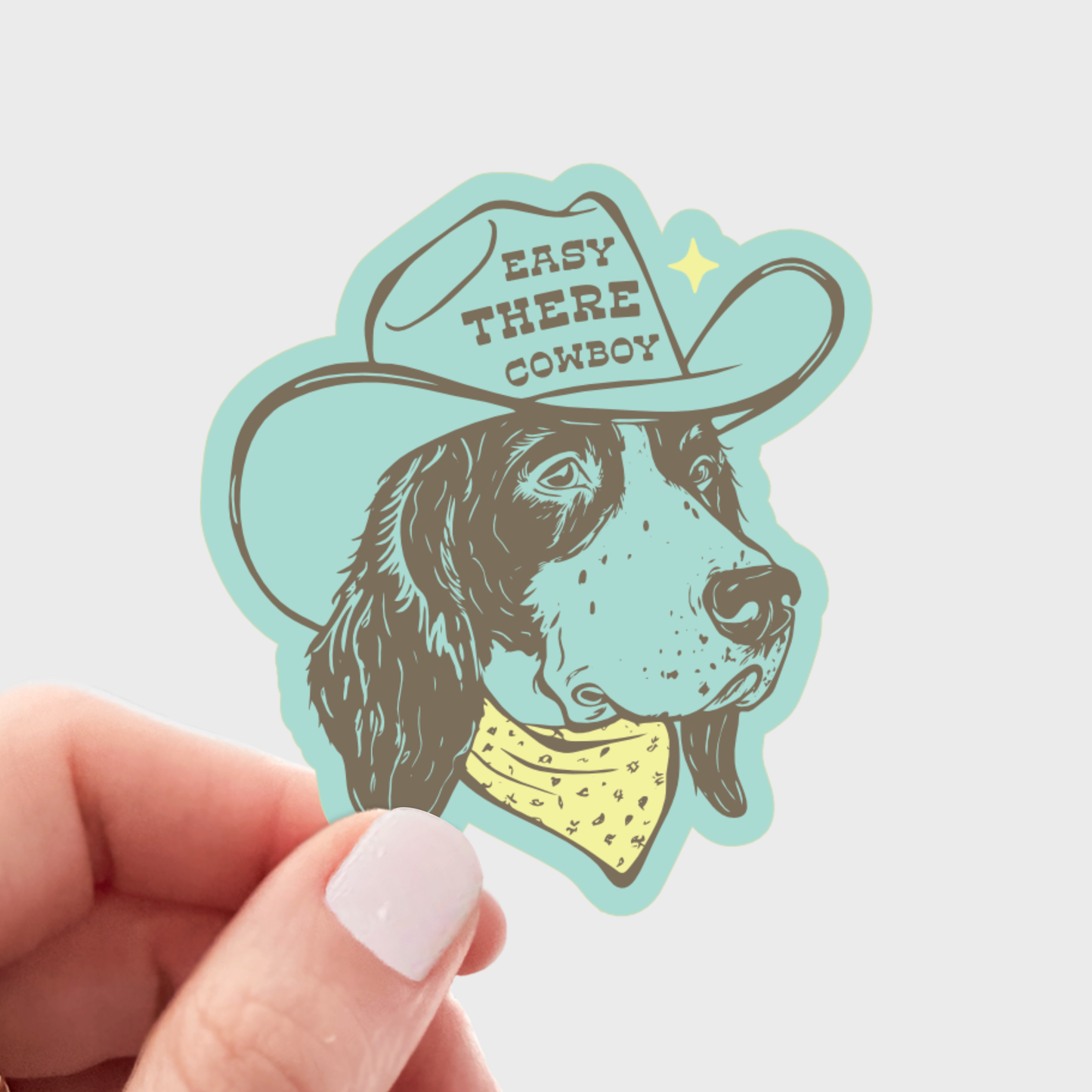 Easy There Cowboy Sticker