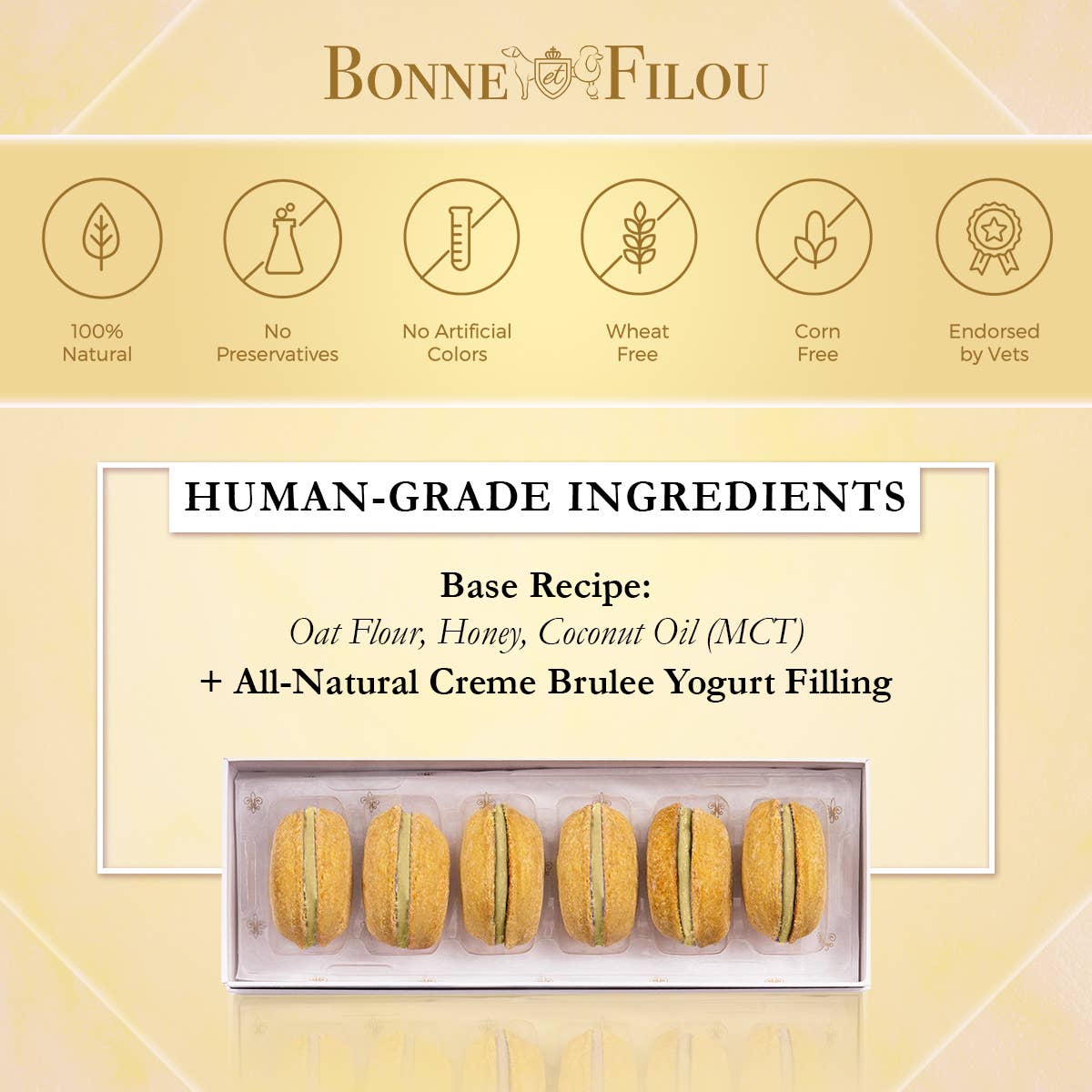 Bonne et Filou Dog Macarons | Vanilla