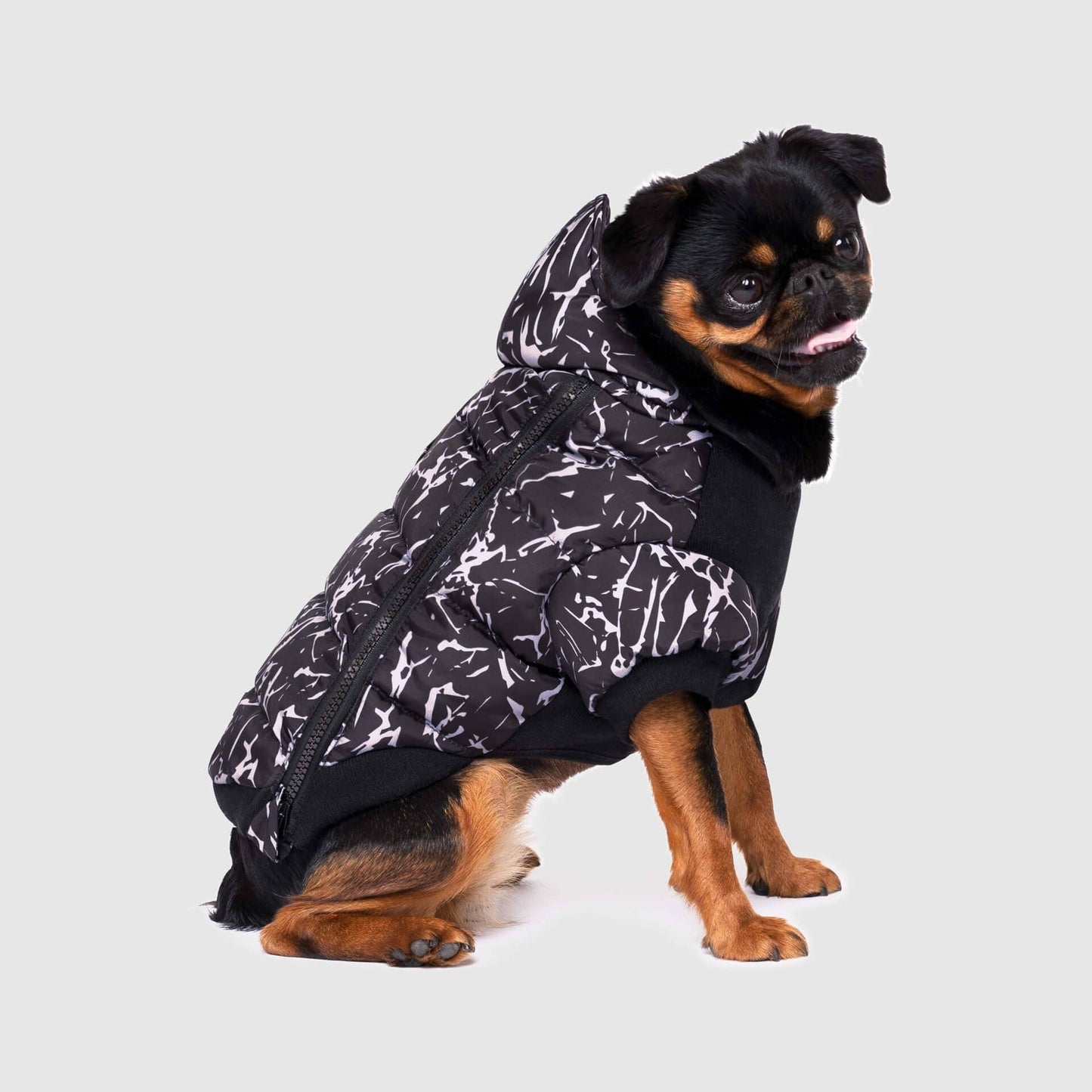 Prism Puffer- Dog Coat: Pink Houndstooth / 24