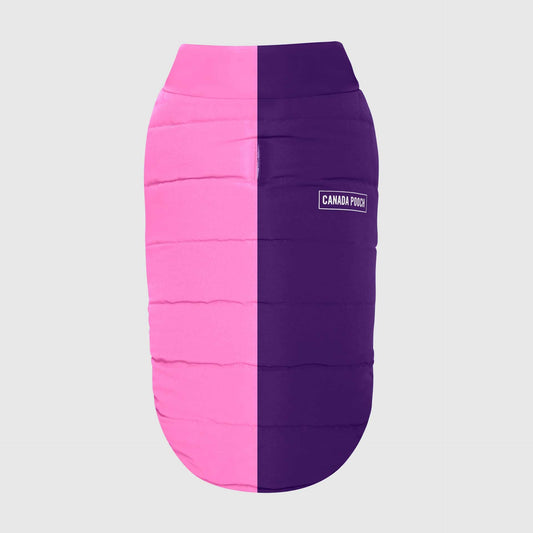 Reversible Puffer Vest- Dog Coat: Pink/Purple