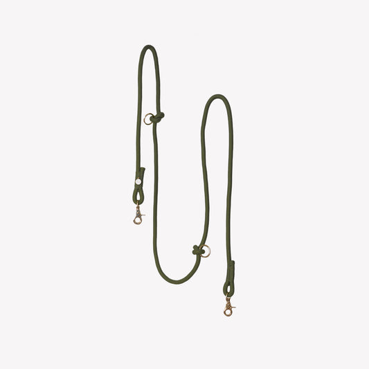 'Moss Green' - Hands Free Dog Braided Rope Leash