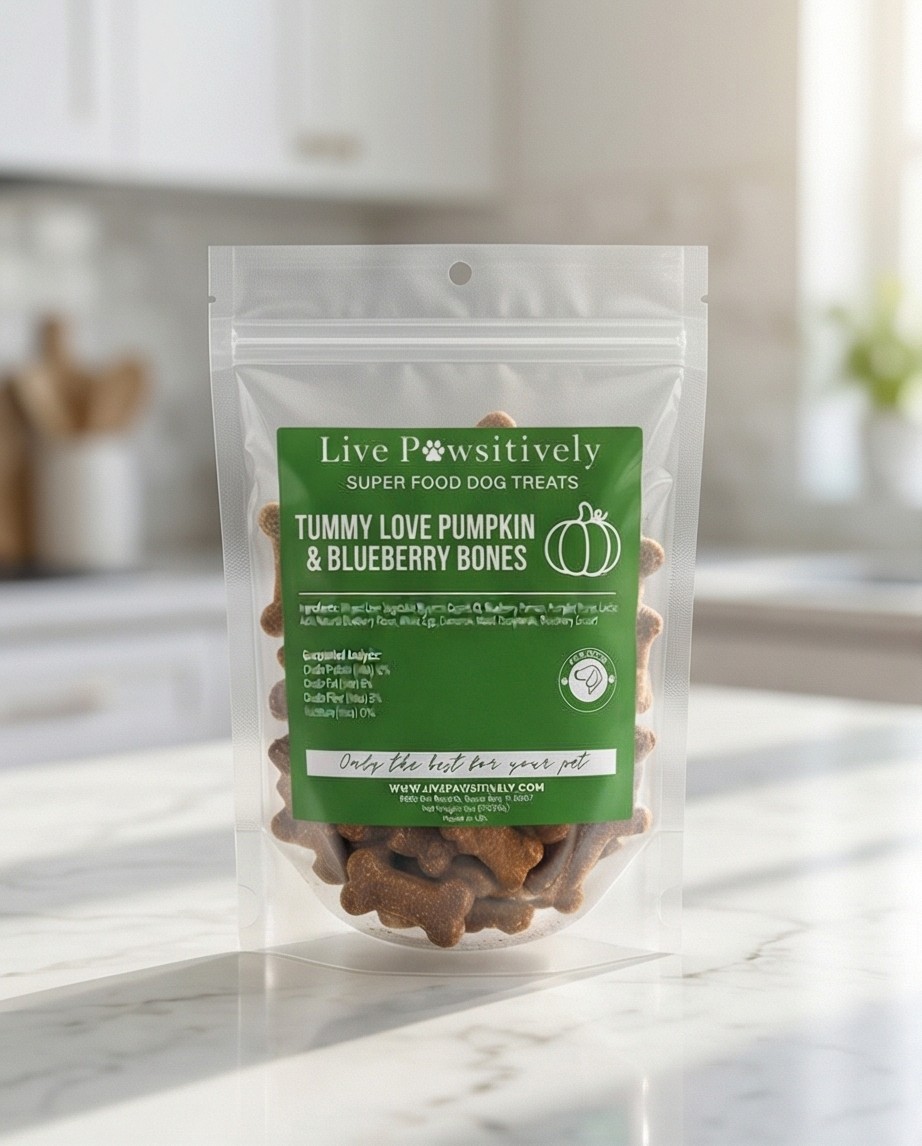 Tummy Love Pumpkin and Blueberry Bones (Soft Dog Treat 6oz)