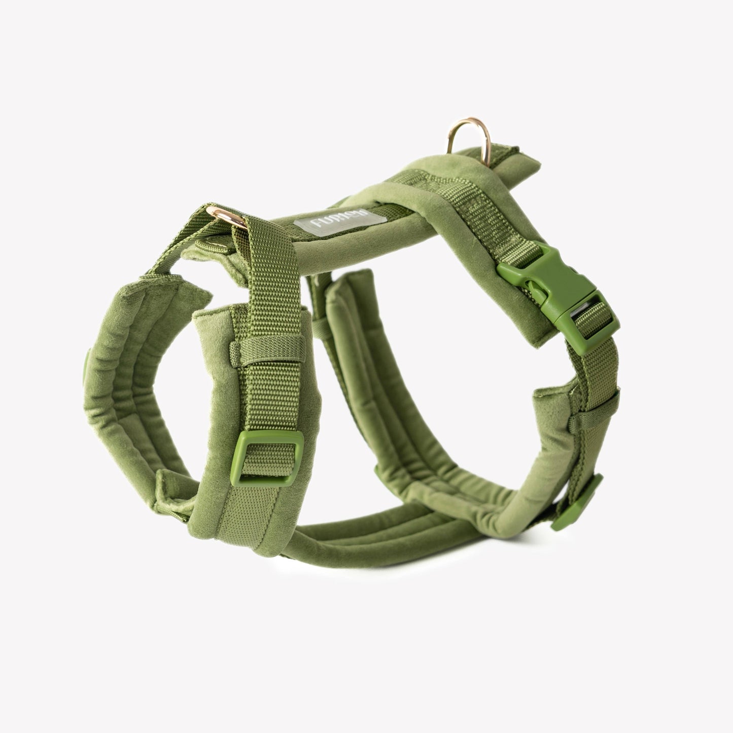 Green - Velvet Dog Harness: LARGE