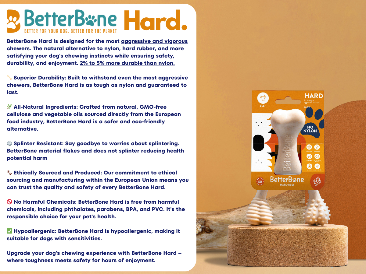 BetterBone HARD -Durable, All-Natural, No Nylon, Sustainable: Natural Venison / LARGE